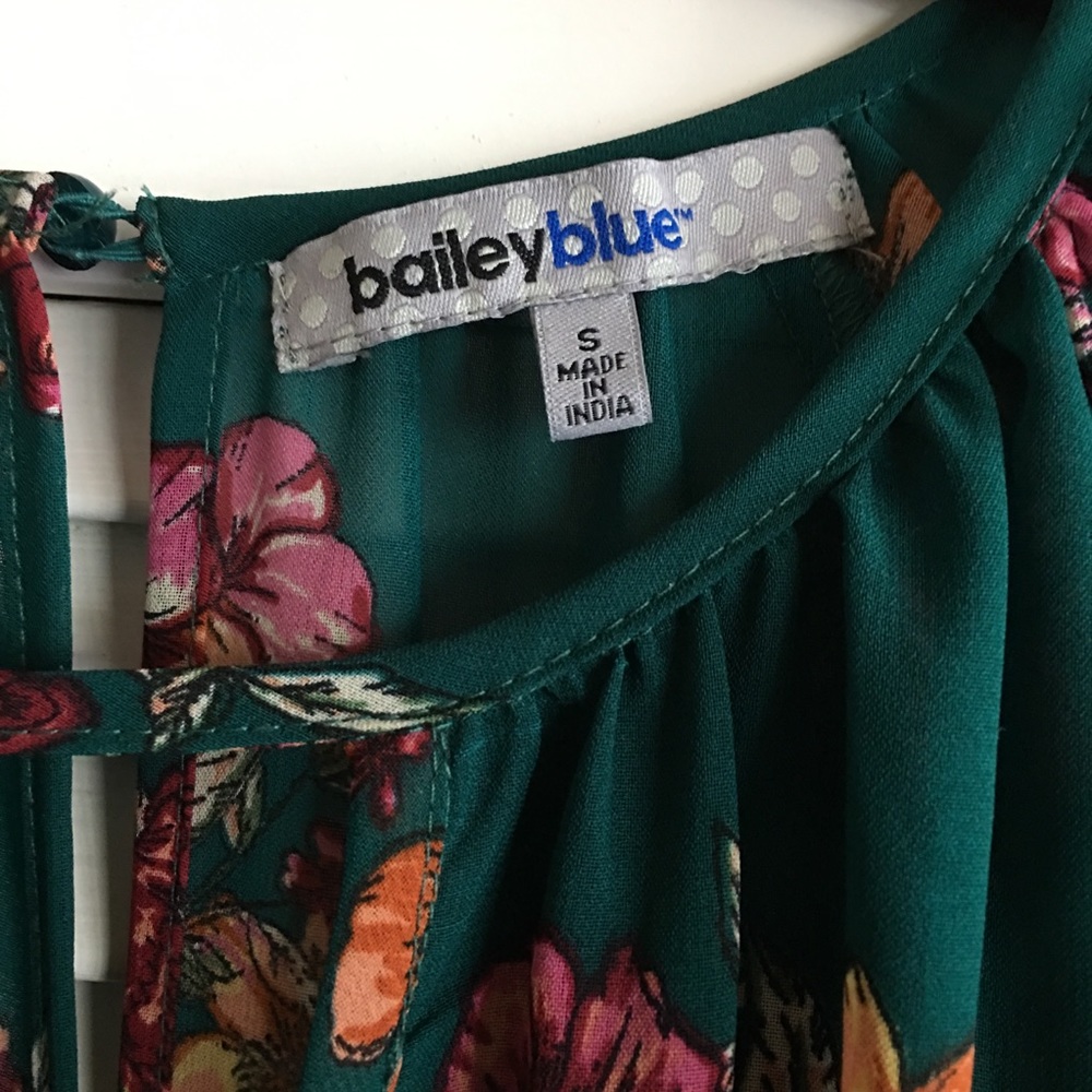 Floral Bailey Blue Bell Sleeve Romper Bell SL - Picture 6 of 8